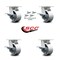 Service Caster 4 Inch Kingpinless Semi Steel Wheel Swivel Caster Set with Brake and Swivel Lock SCC-KP30S420-SSR-SLB-BSL-4 - alternate 6